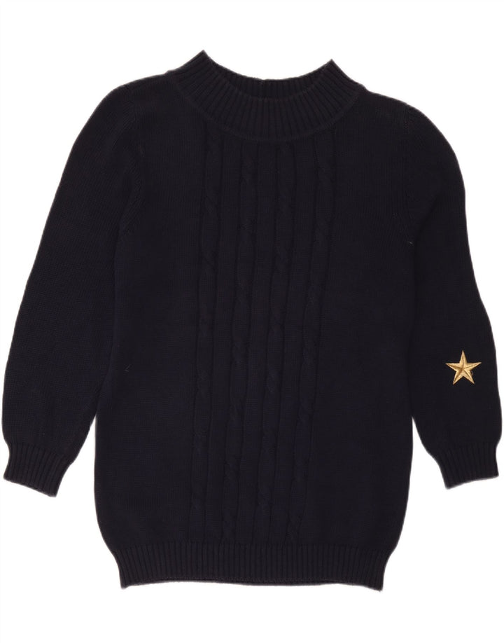Iceberg Damen-Pullover mit Rollkragen, Größe IT 42, mittelmarineblaue Baumwolle