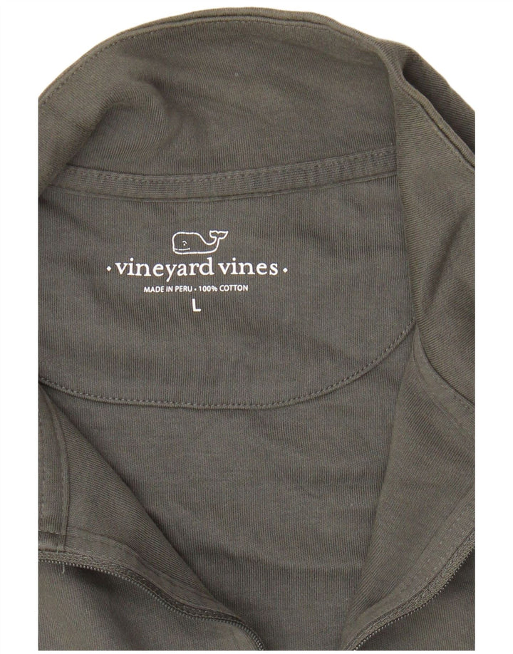 VINEYARD VINES Herren-Sweatshirt mit Reißverschluss am Hals, Größe L, Grau