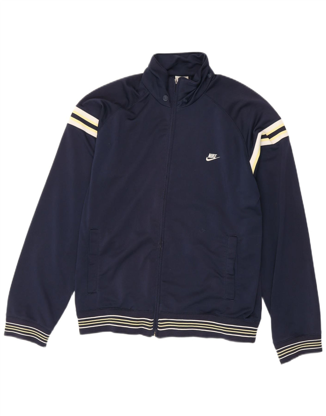 Nike Herren-Trainingsanzug-Top-Jacke aus mittelblauem Polyester in Marineblau
