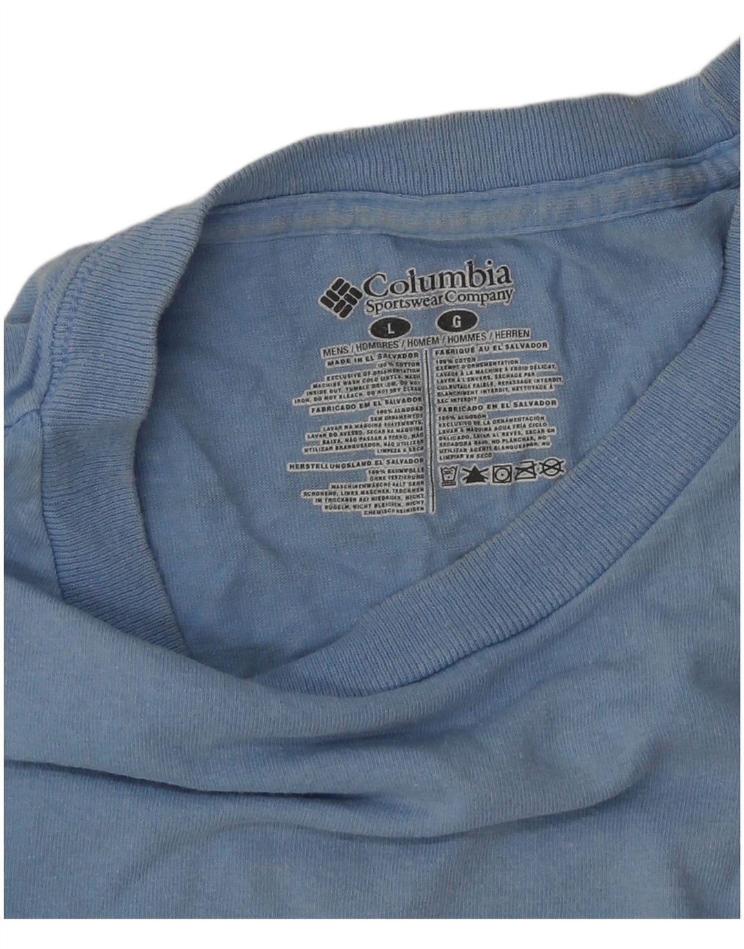COLUMBIA Herren-T-Shirt mit Grafik, Größe L, aus blauer Baumwolle