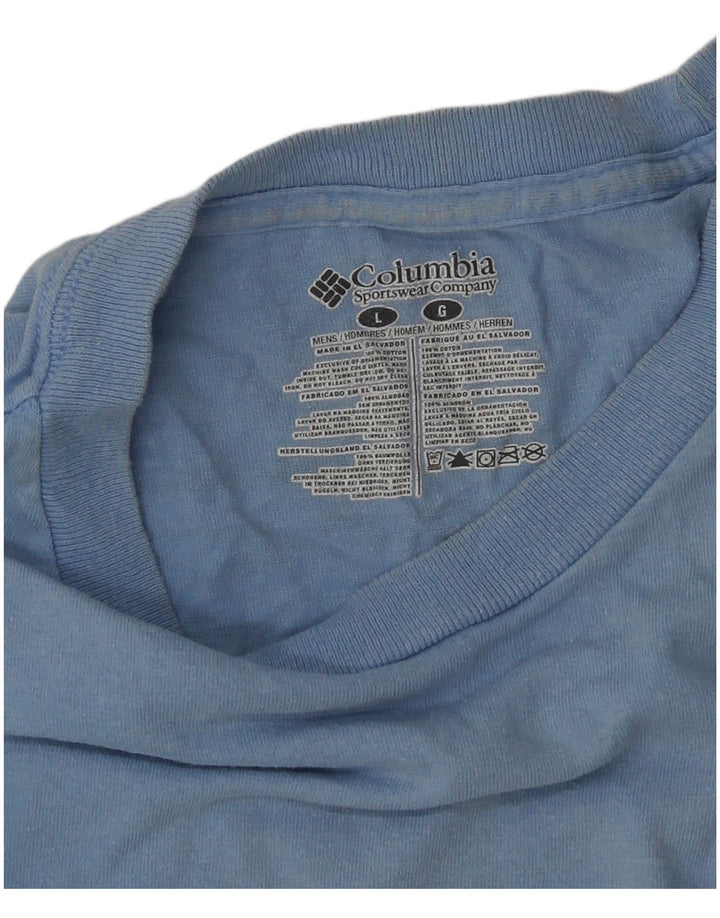 COLUMBIA Herren-T-Shirt mit Grafik, Größe L, aus blauer Baumwolle