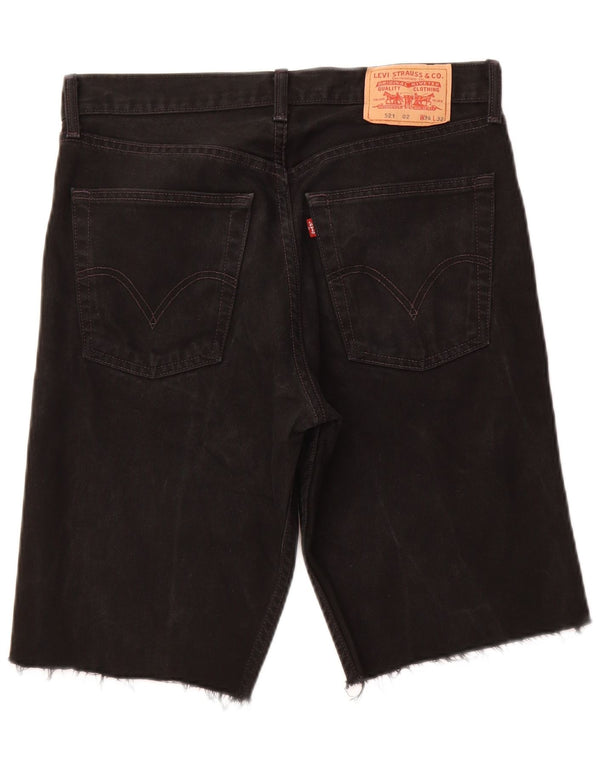 LEVI'S Herren 521 Denim Shorts W 34 Large Schwarz Baumwolle