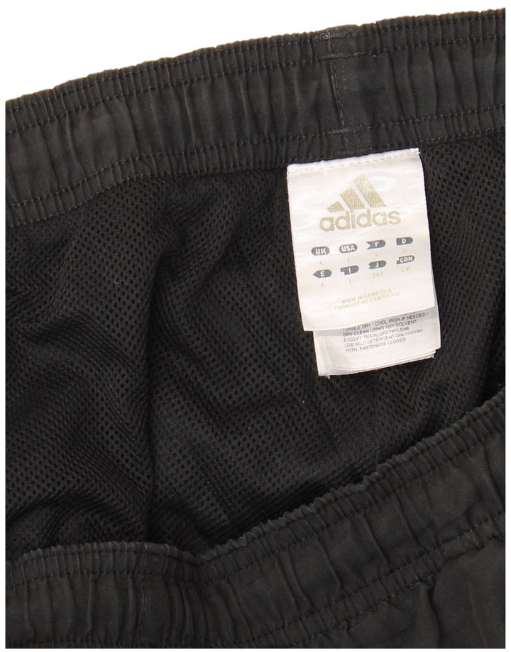 Adidas Herren-Trainingshose, Jogginghose, groß, schwarzes Farbblock-Polyester