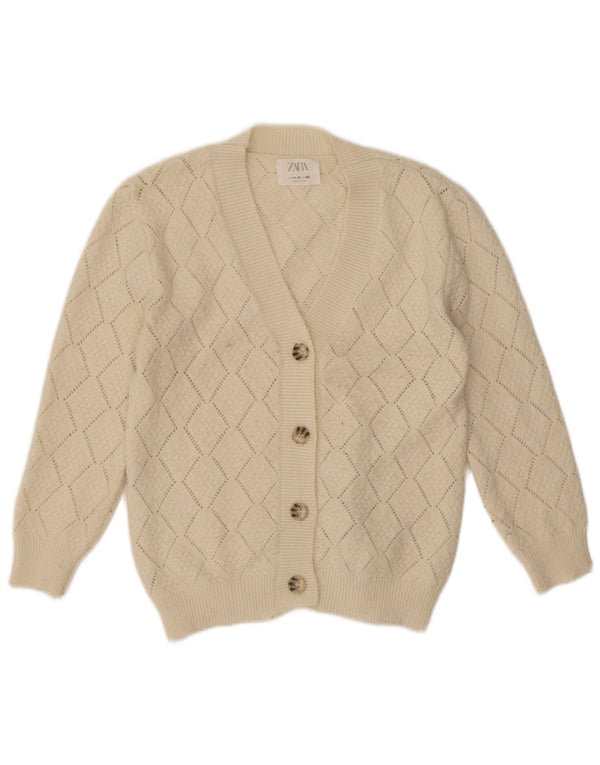 Zara Strickjacke für Mädchen, 11–12 Jahre, gebrochenes Weiß, Acryl