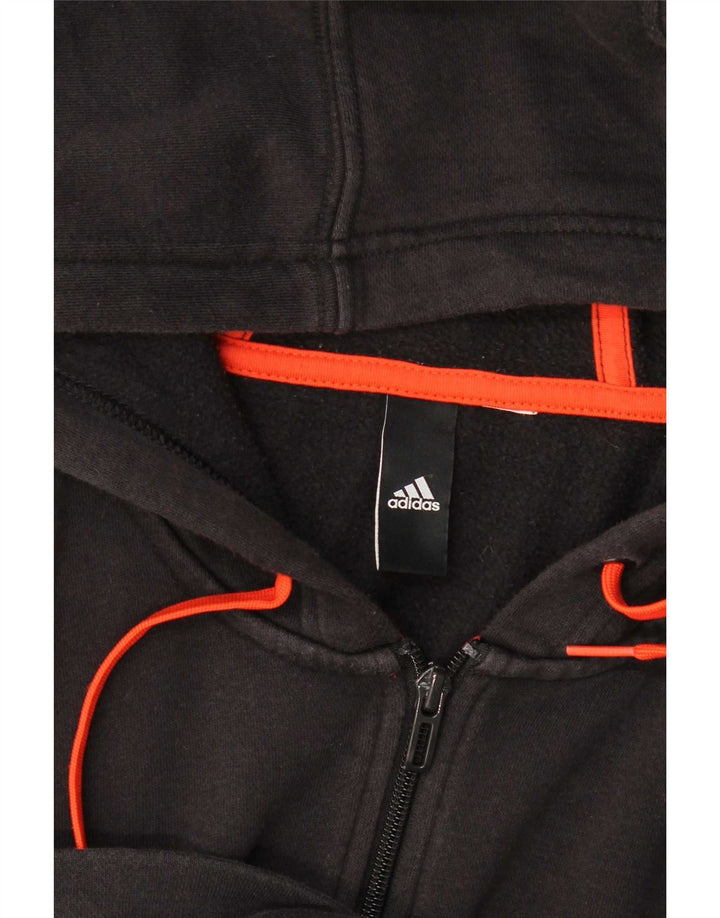 Adidas Herren Kapuzenpullover mit grafischem Reißverschluss, groß, Schwarz