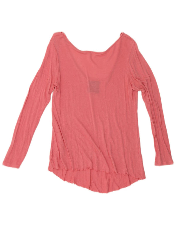Zara Damen Crop Top Langarm UK 10 Small Pink
