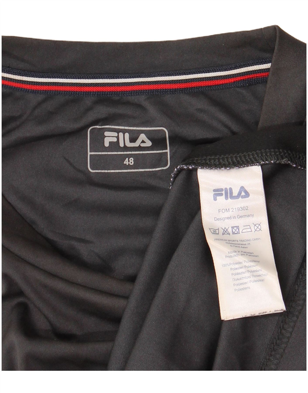FILA Herren T-Shirt Top IT 48 Mittelgraues Colourblock-Polyester