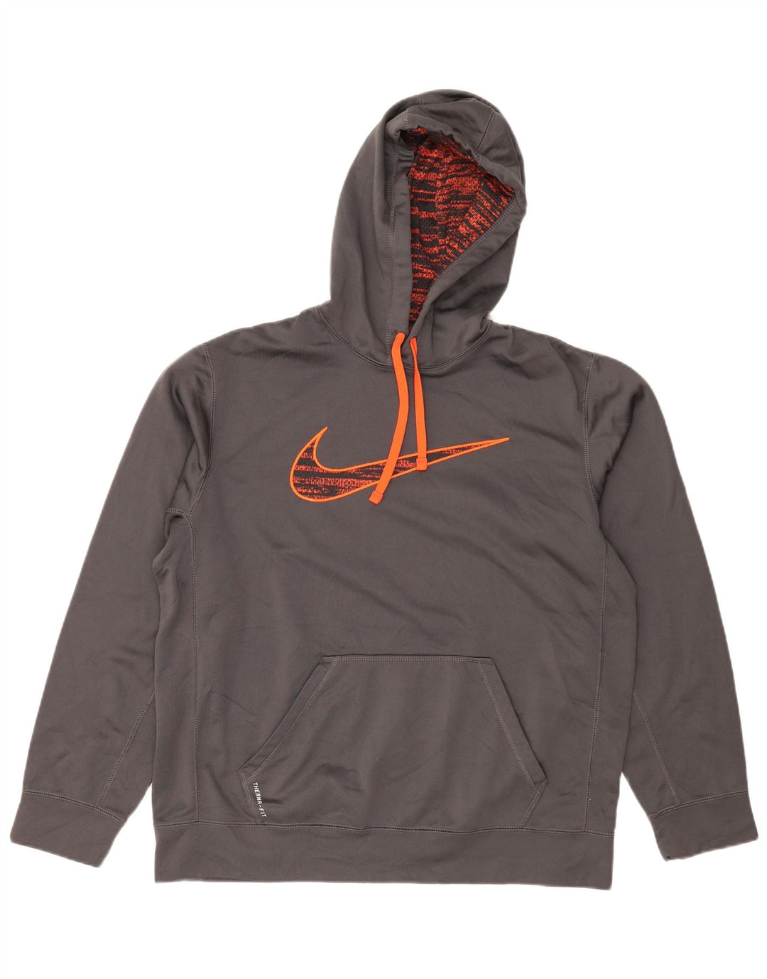 Nike Herren Therma-Fit Graphic Hoodie-Pullover, großes graues Polyester