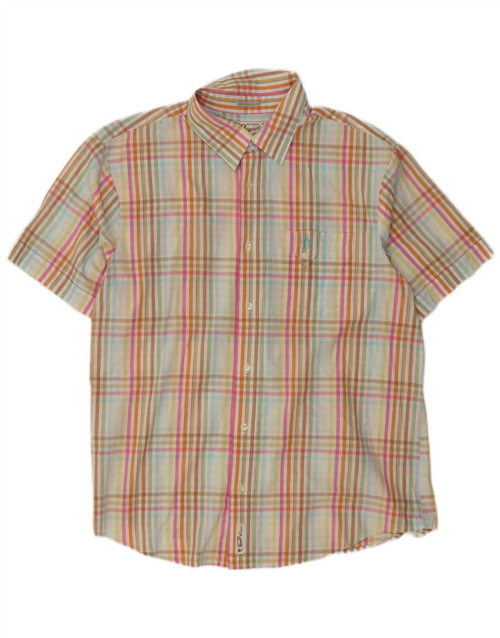 Penguin Herren Heritage Kurzarm-Slim-Fit-Hemd XL, mehrfarbig kariert