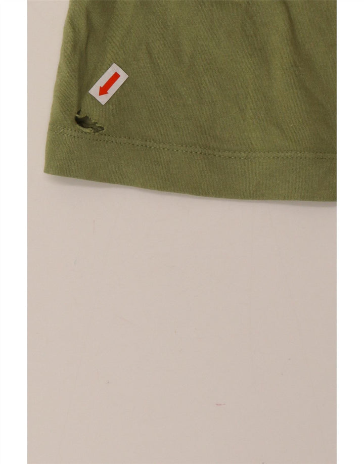 NIKE Herren Grafik T-Shirt Top XS Grüne Baumwolle