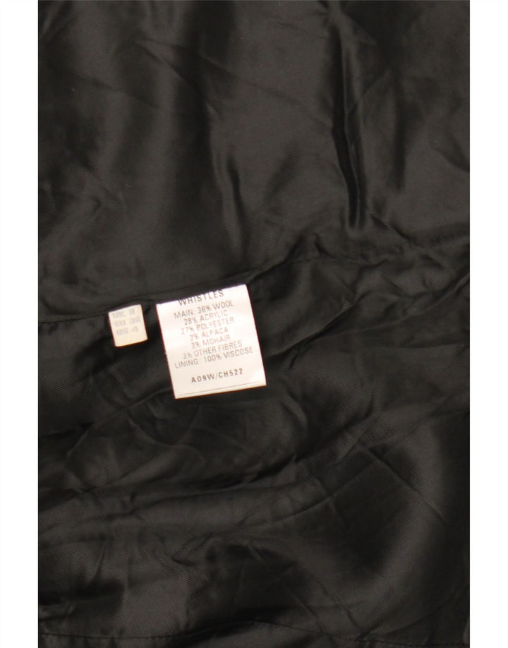 Whistles Damen Übergroßer Mantel UK 8 Small Graue Wolle mit Fischgrätenmuster