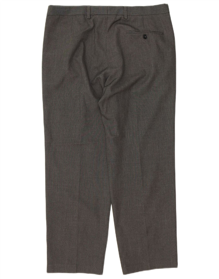 Marks & Spencer Herren-Anzughose in normaler Passform, W34, L29, Grau, Polyester