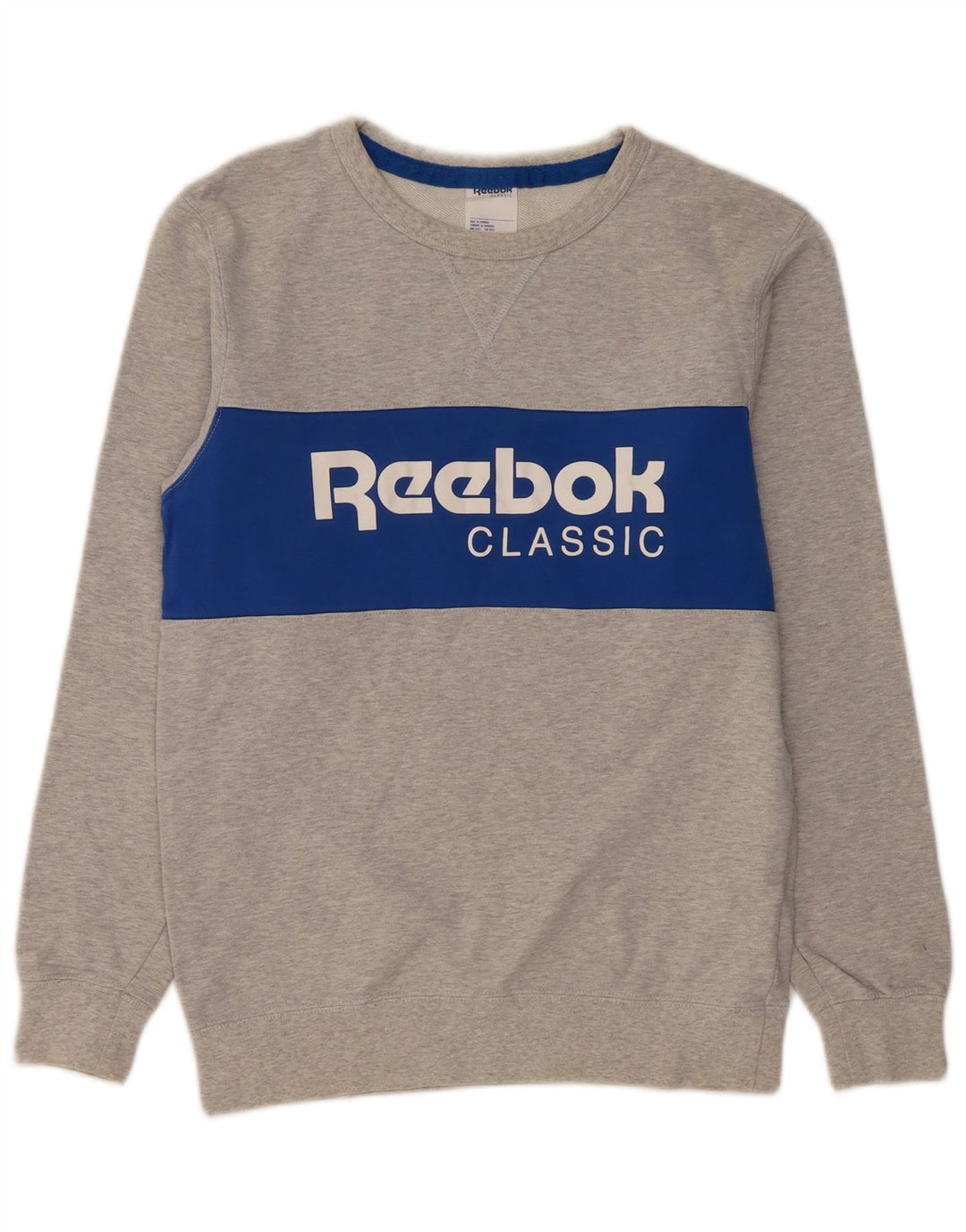 REEBOK Herren-Sweatshirt mit Grafik, Größe S, Grau, Colourblock-Baumwolle