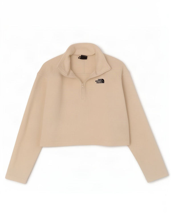 The North Face Womens Crop Oversized Fleece Pullover UK 10 Small Off White