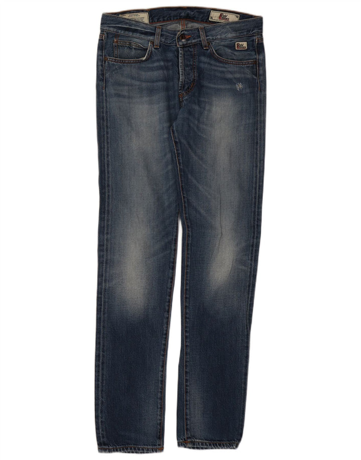 Roy Rogers Herren Slim Jeans IT 47 Medium W33 L33 Blaue Baumwolle