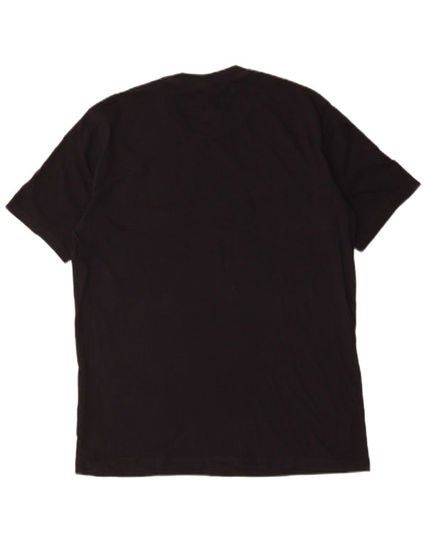 Champion Mens Graphic T-Shirt Top Medium Black Cotton
