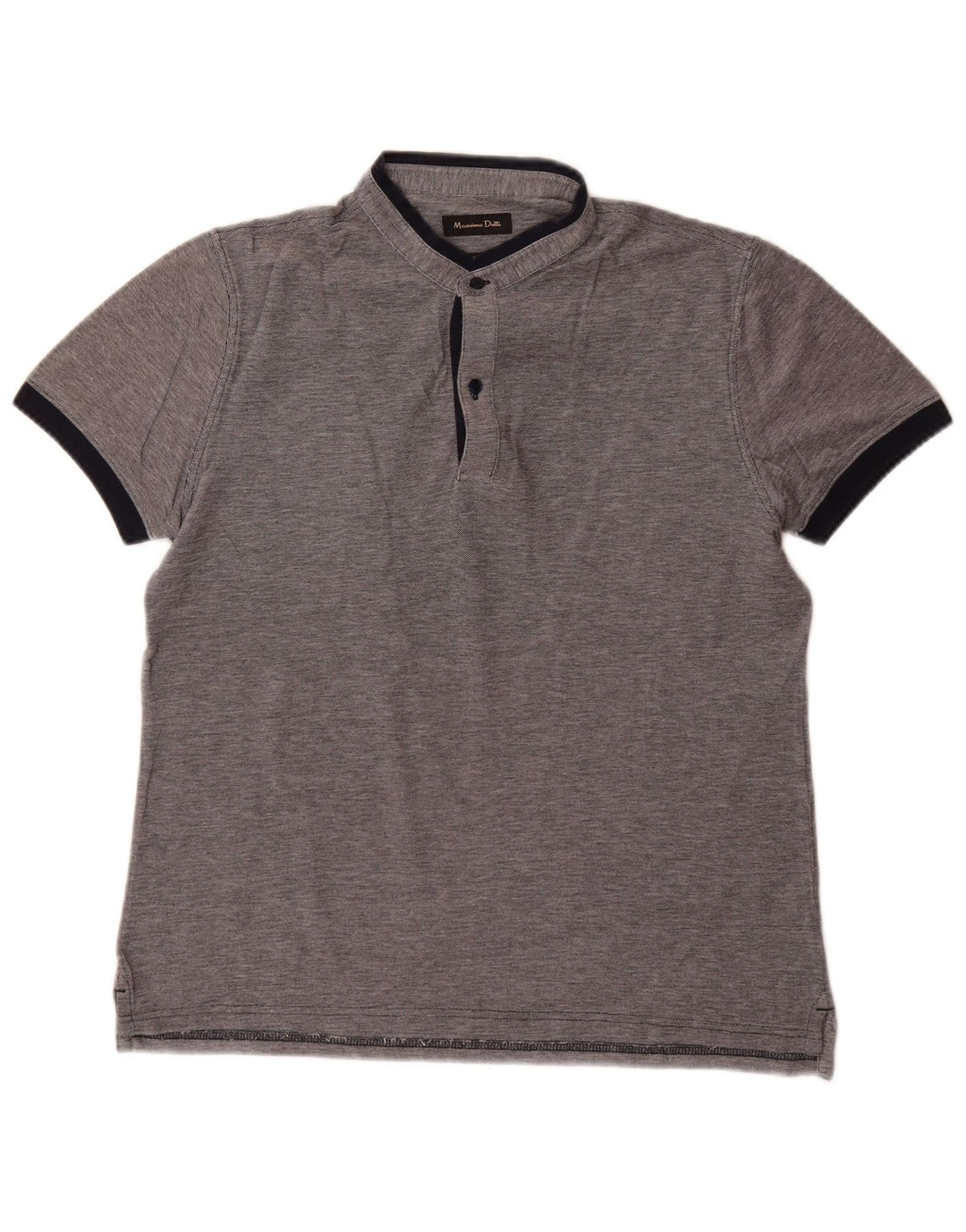 Massimo Dutti Herren Poloshirt Mittelgrau meliert