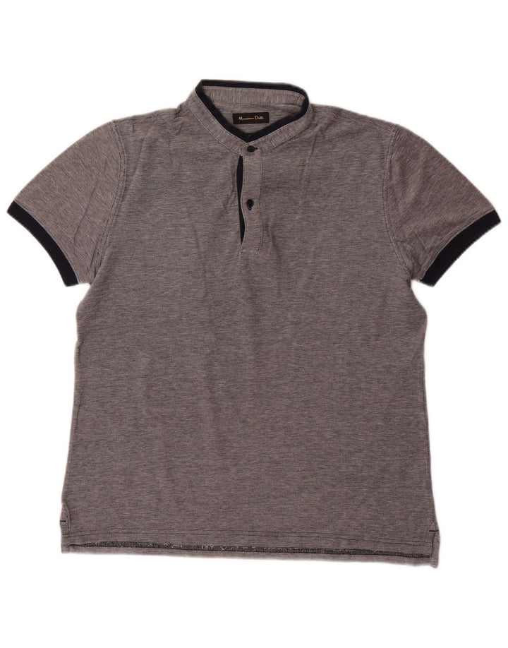 Massimo Dutti Herren Poloshirt Mittelgrau meliert