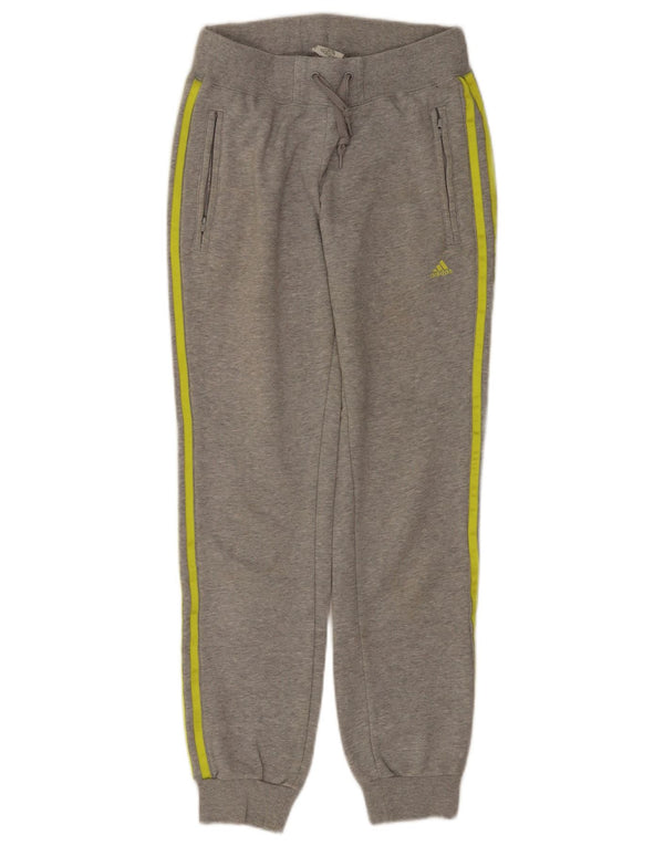 Adidas Damen Trainingshose Jogger UK 0/2 2XS Grau gefleckte Baumwolle