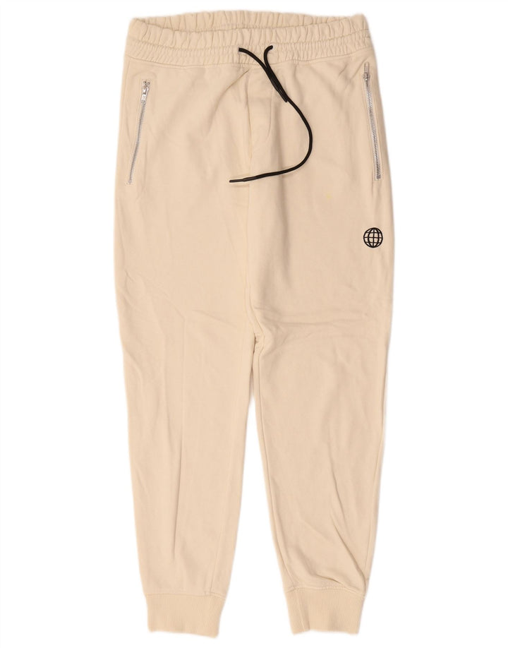 Zara Herren-Trainingshose, Jogginghose, mittelgroß, aus weißer Baumwolle