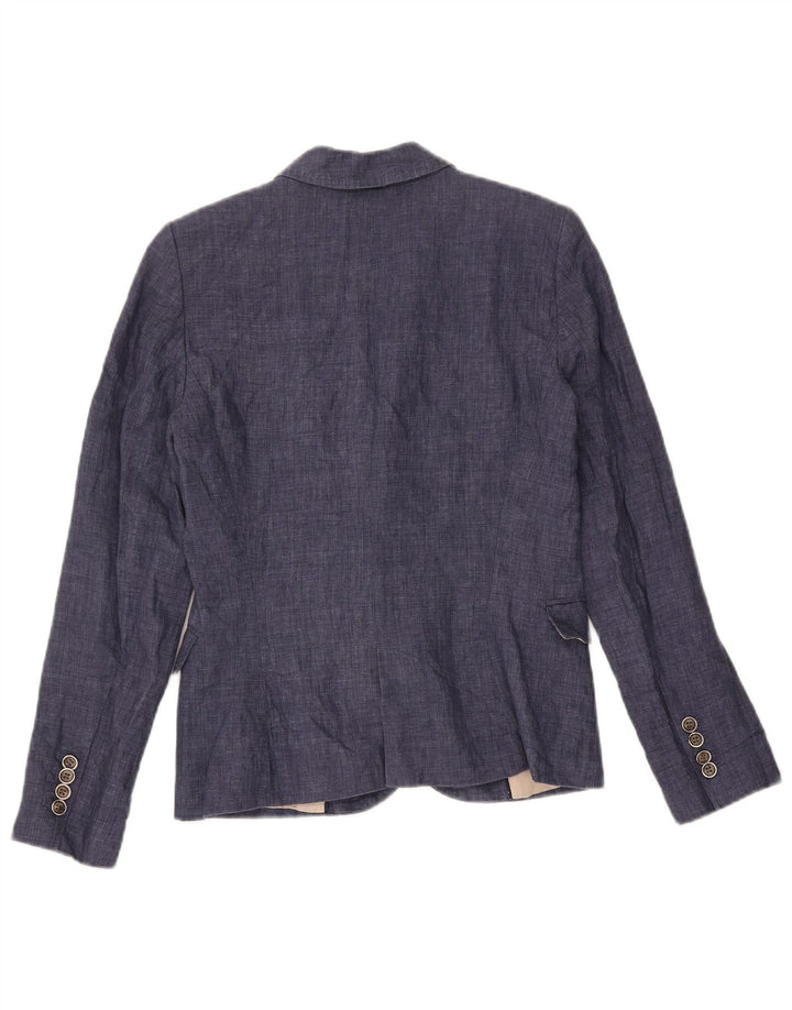 Zara Damen 1-Knopf-Blazerjacke UK 12 Mittelmarineblau