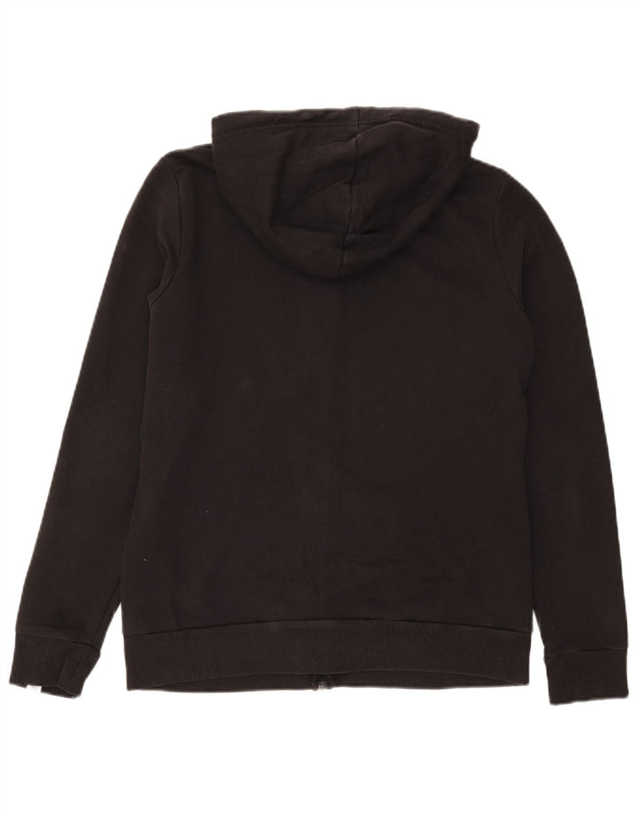 PUMA Womens Graphic Zip Hoodie Sweater UK 12 Medium Black