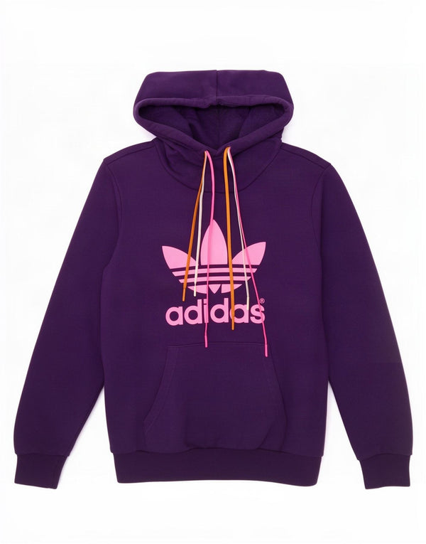 Adidas Damen Graphic Hoodie Pullover UK 8 Small Lila Baumwolle