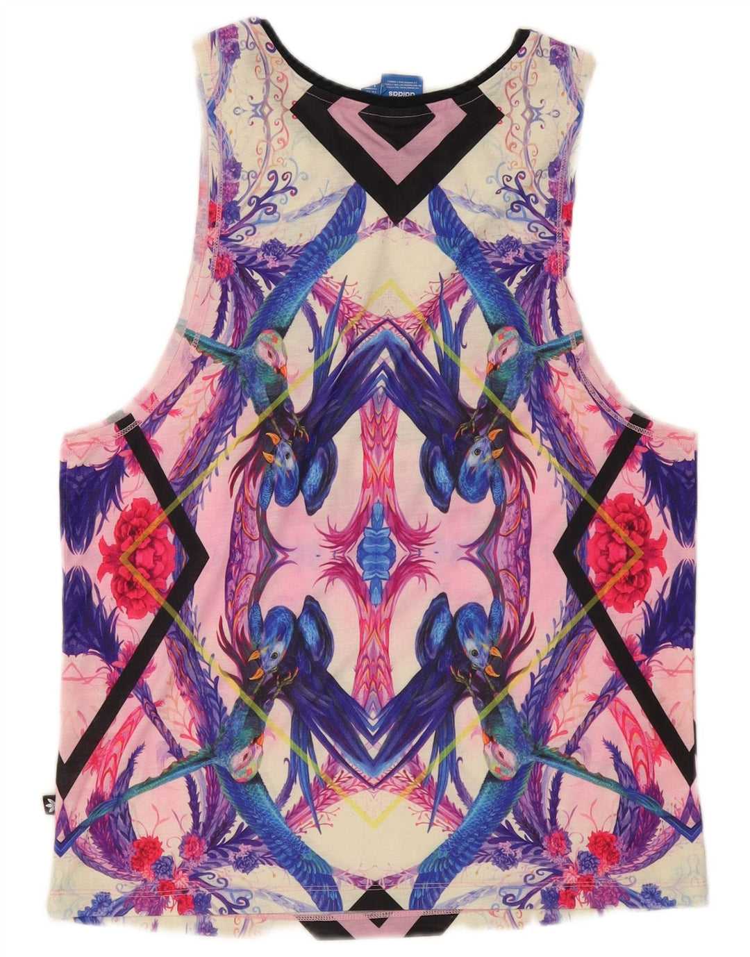 Adidas Damen Graphic Vest Top UK 8 Small Mehrfarbiges Polyester