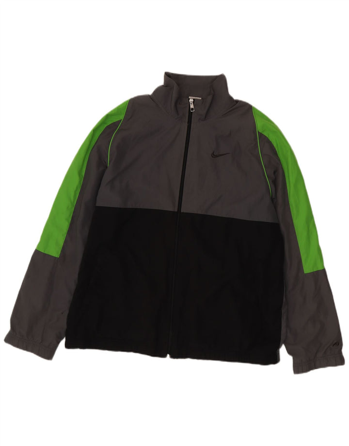 Nike Herren-Trainingsanzug-Topjacke, großes graues Colourblock-Polyester