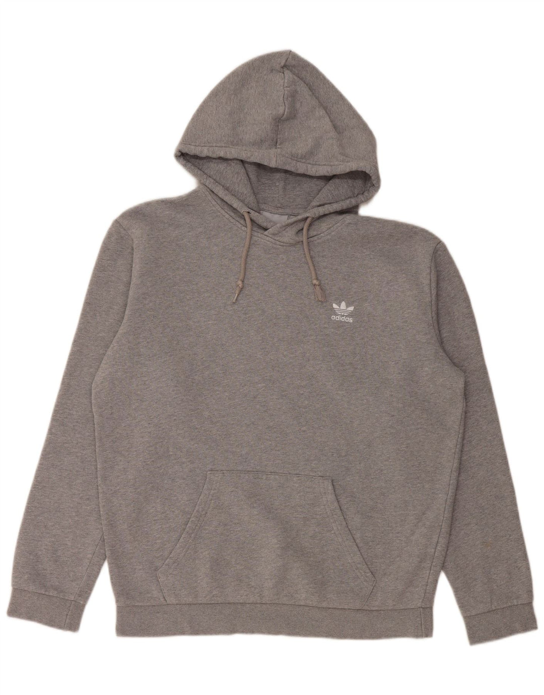 ADIDAS Herren Kapuzenpullover aus mittelgrau gefleckter Baumwolle
