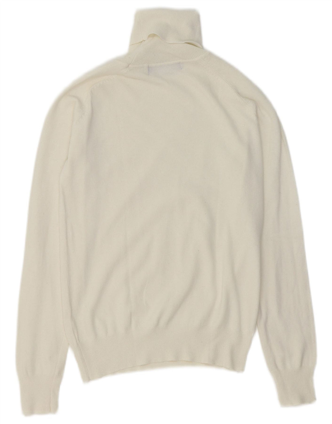 Zara Damen-Pullover mit Rollkragen, Gr. 10, Größe S, weiße Baumwolle
