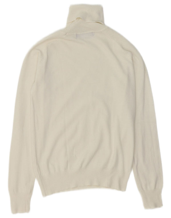 Zara Damen-Pullover mit Rollkragen, Gr. 10, Größe S, weiße Baumwolle