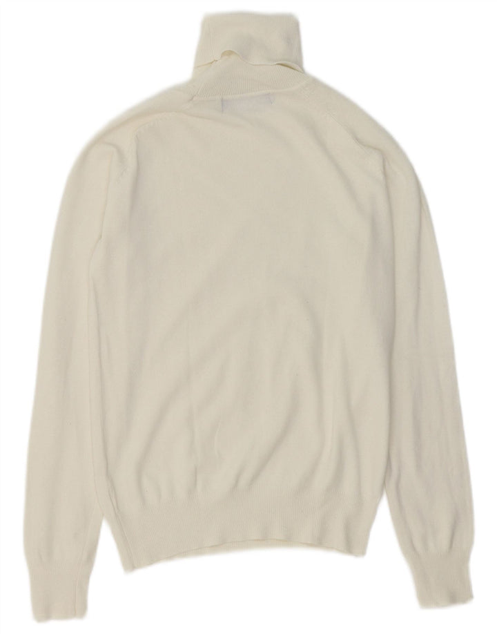 Zara Damen-Pullover mit Rollkragen, Gr. 10, Größe S, weiße Baumwolle