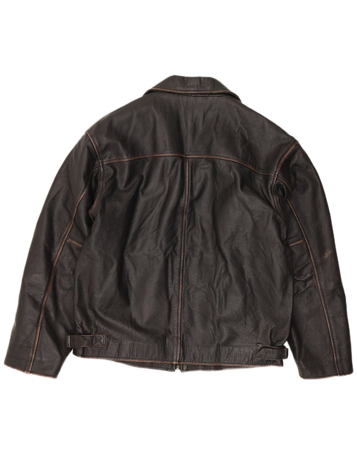 Marika Herren Leder Bikerjacke IT 48 Mittelbraunes Leder