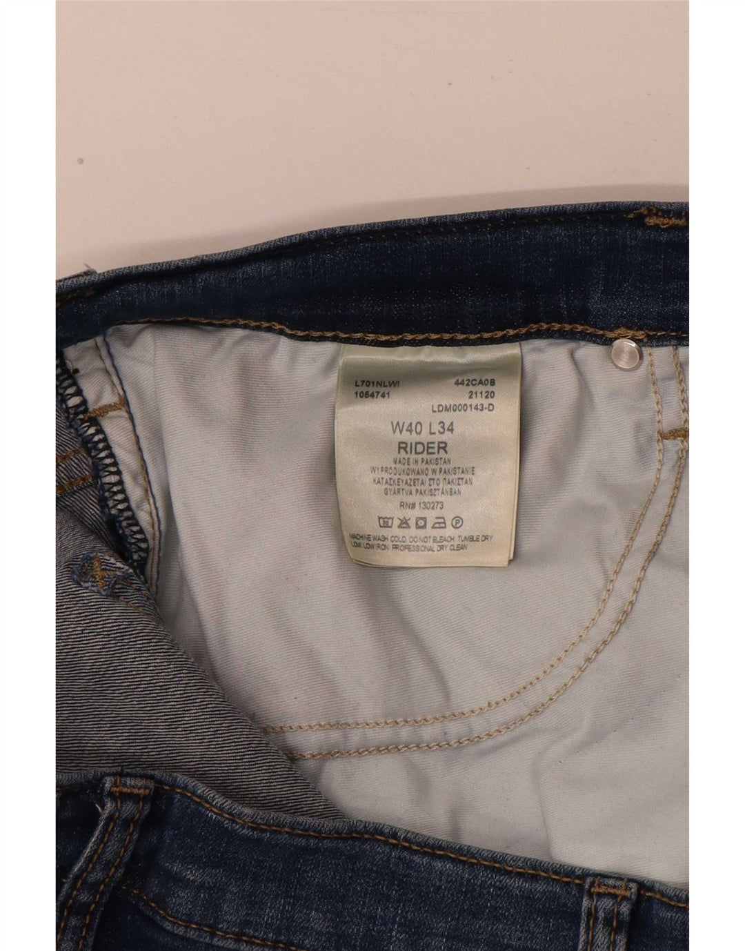 Lee Herren Rider Slim Jeans W40 L31 Blaue Baumwolle