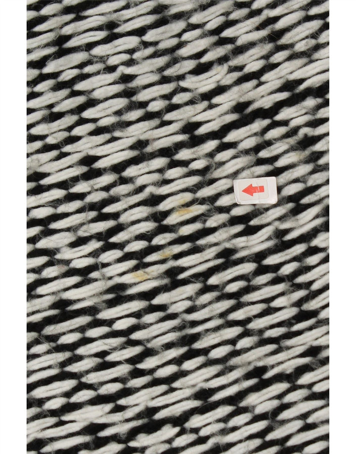Zara Damen-Pullover mit U-Boot-Ausschnitt, Gr. 14, Mittelschwarz, geometrisch