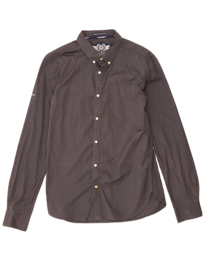 Superdry Herren-Hemd, groß, graue Baumwolle