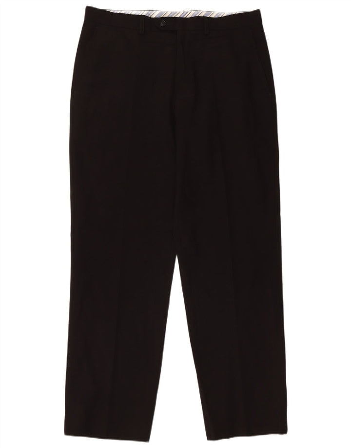 Marks & Spencer Herren-Anzughose mit maßgeschneiderter Passform, W34, L31, schwarzes Polyester