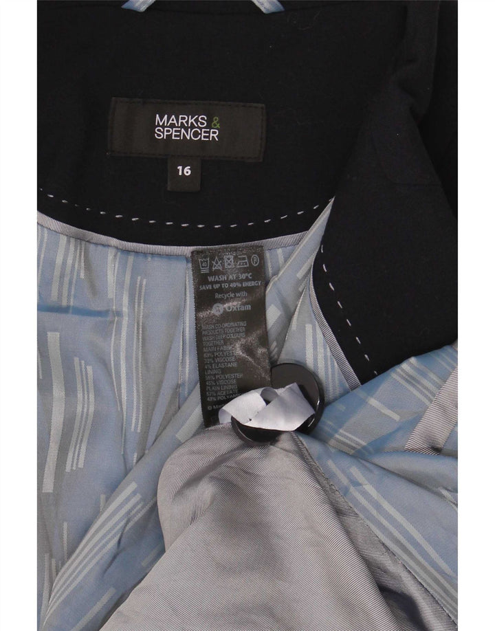 Marks & Spencer Damen 1-Knopf-Blazerjacke UK 16 Large Marineblau
