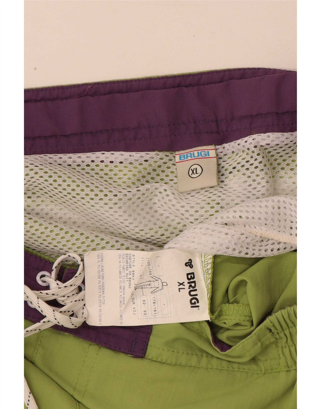Brugi Herren-Badeshorts XL, grünes Colourblock-Polyamid