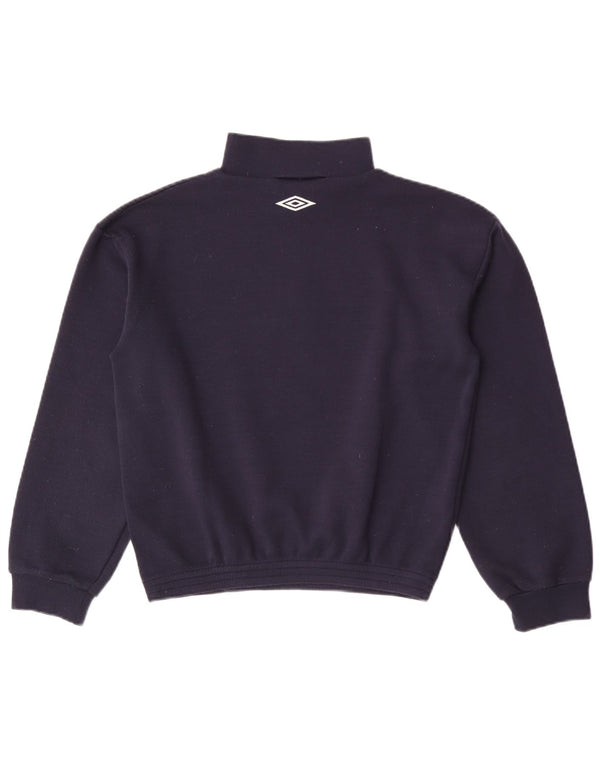 Umbro Herren Crop Zip Neck Sweatshirt Pullover Small Marineblau