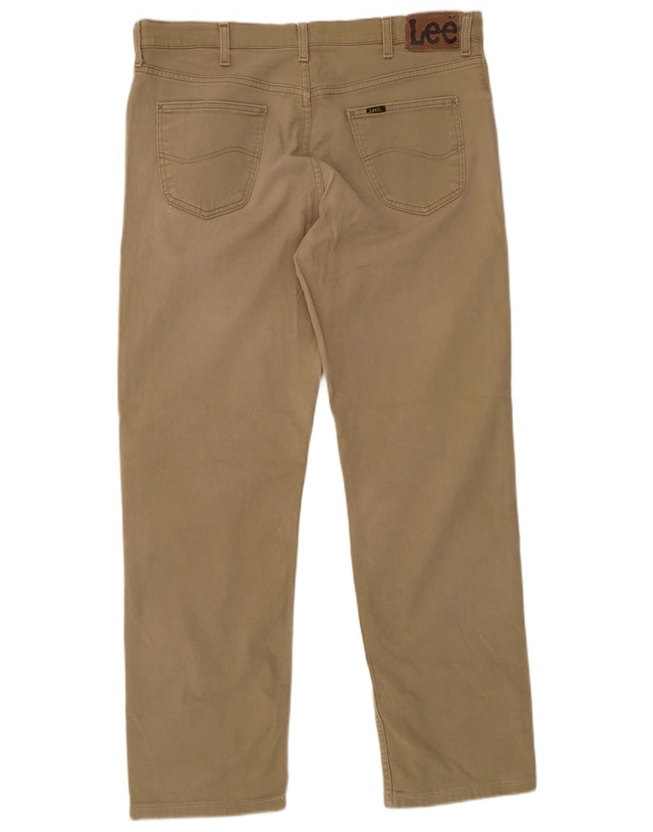 LEE Herren Brooklyn Straight Freizeithose W38 L31 Khaki Baumwolle
