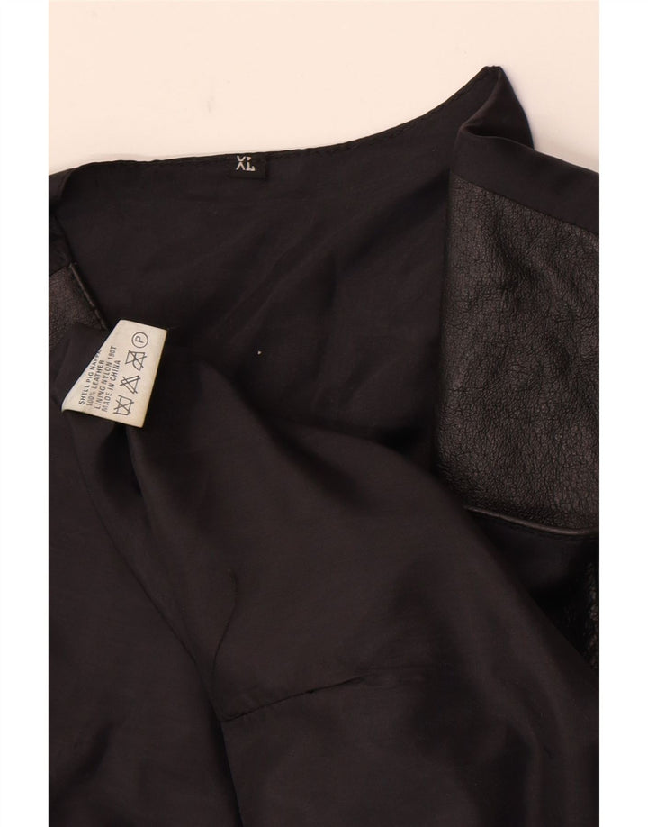 Vintage Herren Lederweste XL Schwarzes Leder