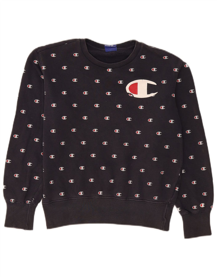 Champion Damen-Pullover mit übergroßem Grafik-Sweatshirt, Gr. 10, Größe S, Schwarz