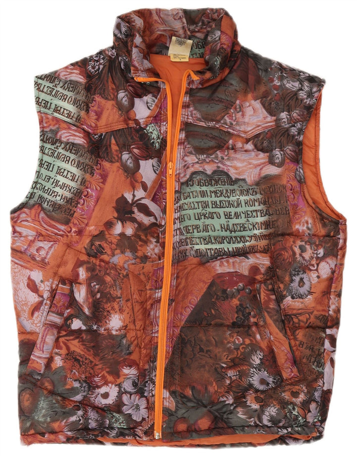 REPRISE Herren-Gilet mit Grafik, gepolstert, UK 36, klein, mehrfarbig, Blumenmuster