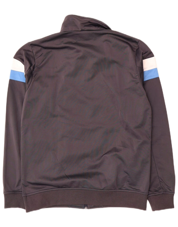 Kappa Herren-Trainingsanzugoberteil mit Grafik, mittelgraues Farbblock-Polyester