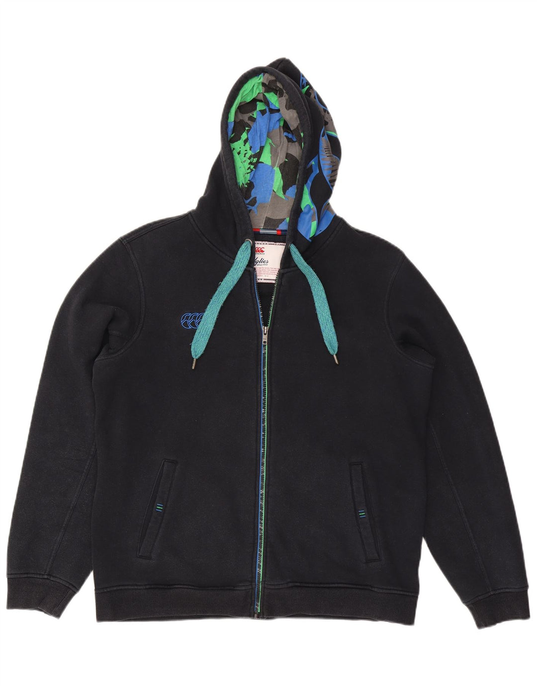 Canterbury Herren-Kapuzenpullover mit Reißverschluss, groß, schwarze Tarnung