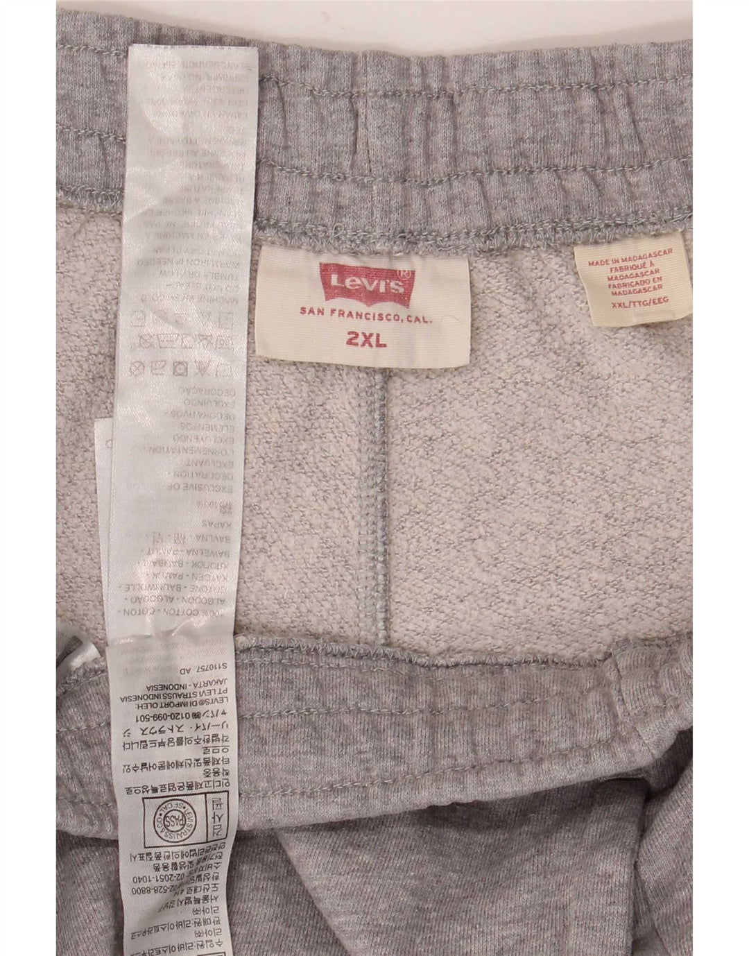 Levi's Herren-Trainingshose, Jogginghose, Größe 2XL, graue Baumwolle