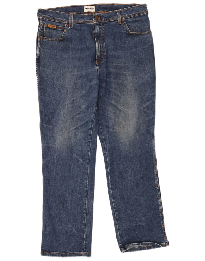 Wrangler Herren Texas Straight Jeans W38 L30 Blaue Baumwolle