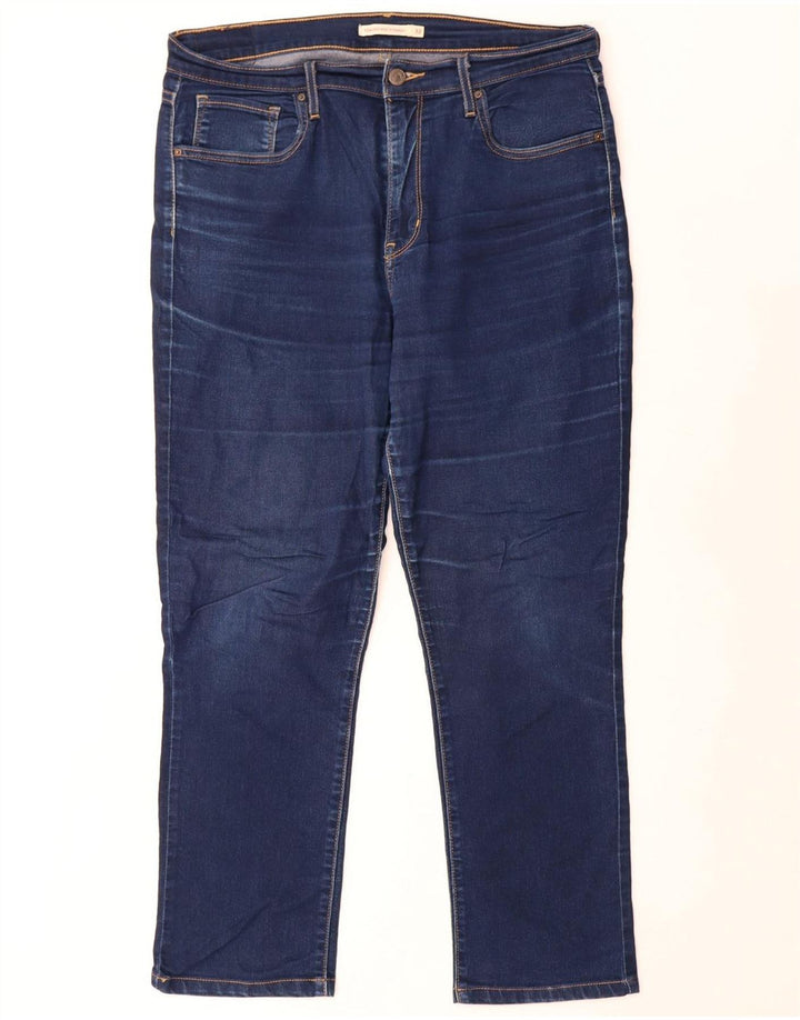 Levi's Damen 724 High Rise Straight Jeans W32 L26 Marineblau